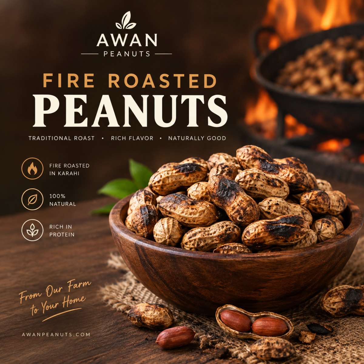 FIRE ROASTED PEANUTS(بھنی ہوئی مونگ پھلی) from Awan Peanuts